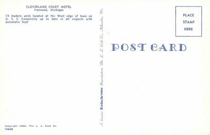 Budget Host Inn (Cloverland Court Motel, Cloverland Motel) - Old Postcard View